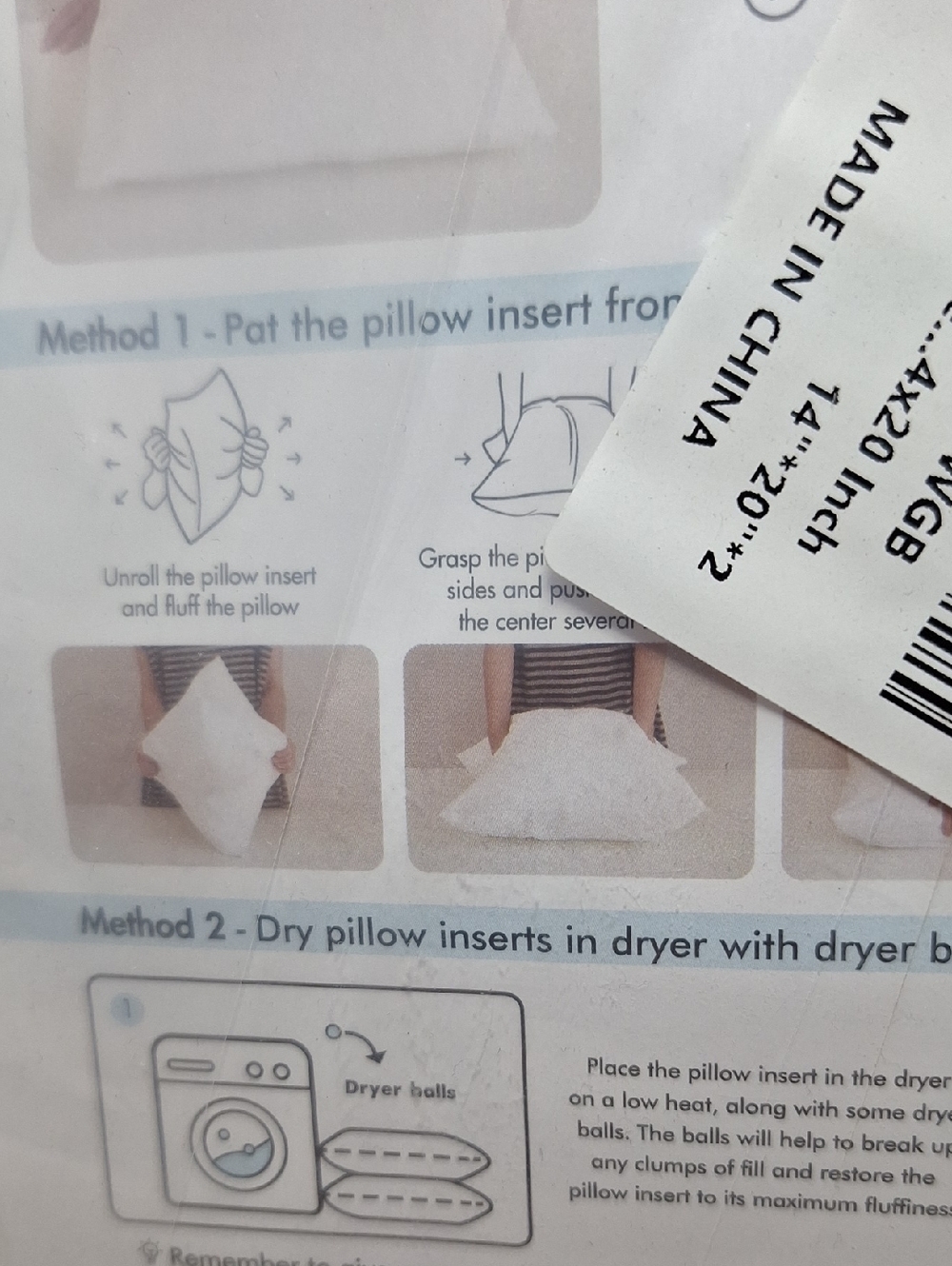 Pillow Inserts Pack of 2 New in Package, 20” x 14” Pillows - Picture 5 of 5